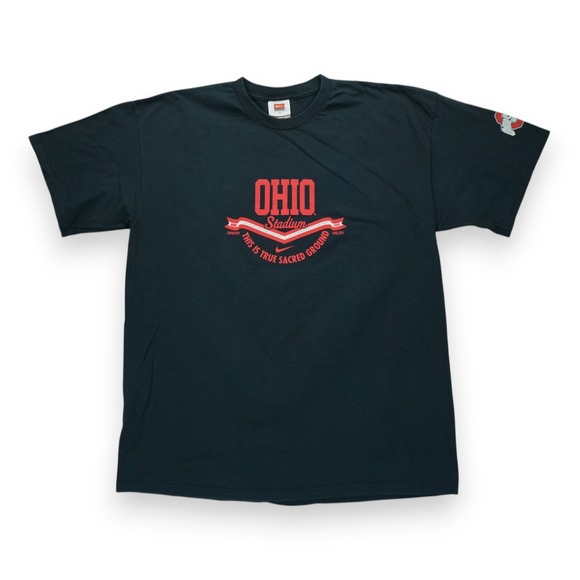 Vintage 00s Nike Ohio State "Let us bow our heads and play" T-Shirt Black XL - Picture 1 of 6